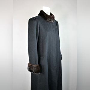 Albert Furs Eton Square J Percy Marvin Richards Black Wool Trench Coat Size 10